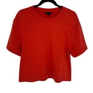 Banana Republic Orange Cropped Boxy T-Shirt Small S Minimalist Modern Uniform